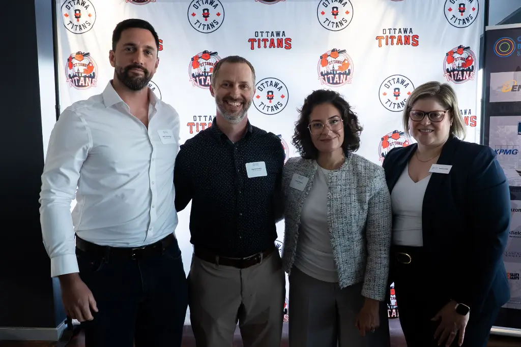 Ben Hemmings, Julie Potvin, and David French alongside Sharon Diamond at the Ottawa Board of Trade Common Ground Event